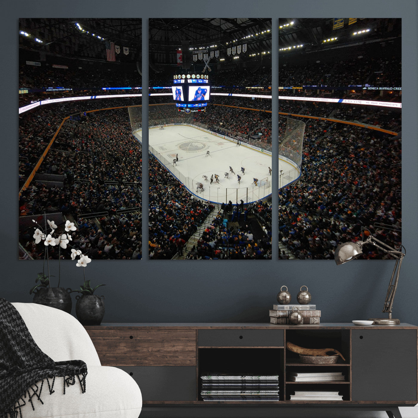MGV-CV-48X32-3P - KeyBank Center New York Buffalo Sabres Hockey Stadium Canvas Print Wall Art