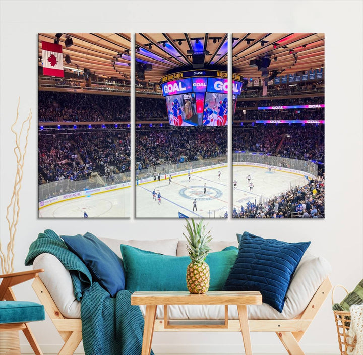 Madison New York Rangers Hockey Stadium Wall Art Canvas Print