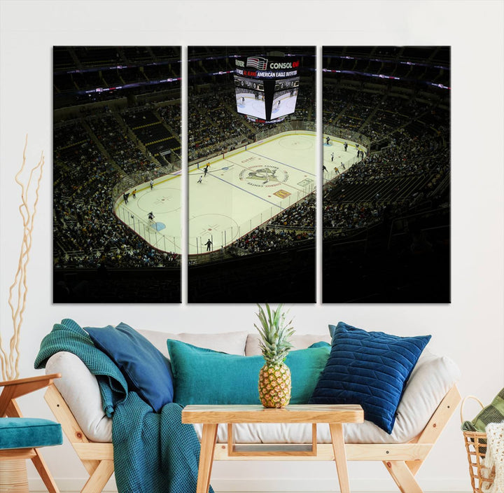 PPG Paints Arena Pennsylvania Pittsburgh Penguins Hockey Stadium Wall Art Canvas Print