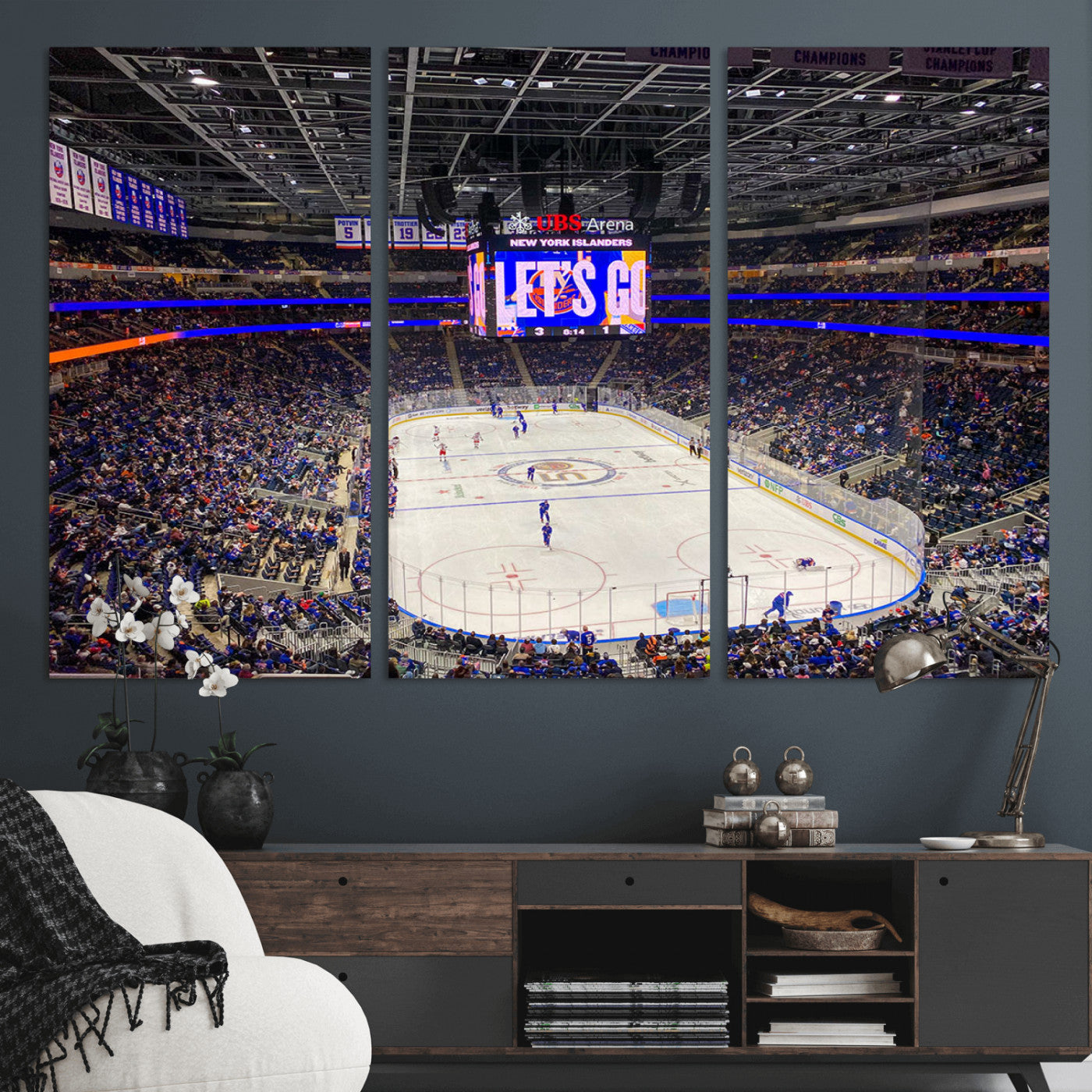 78692-MGV-CV-36X24-UBS Arena Elmont New York Islanders Ice Hockey Wall Art, UBS Arena Elmont Wall Art Canvas Print