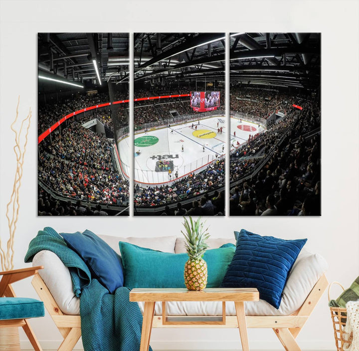 Vaudoise Lausanne Ice Hockey Arena Stadium Wall Art Canvas Print