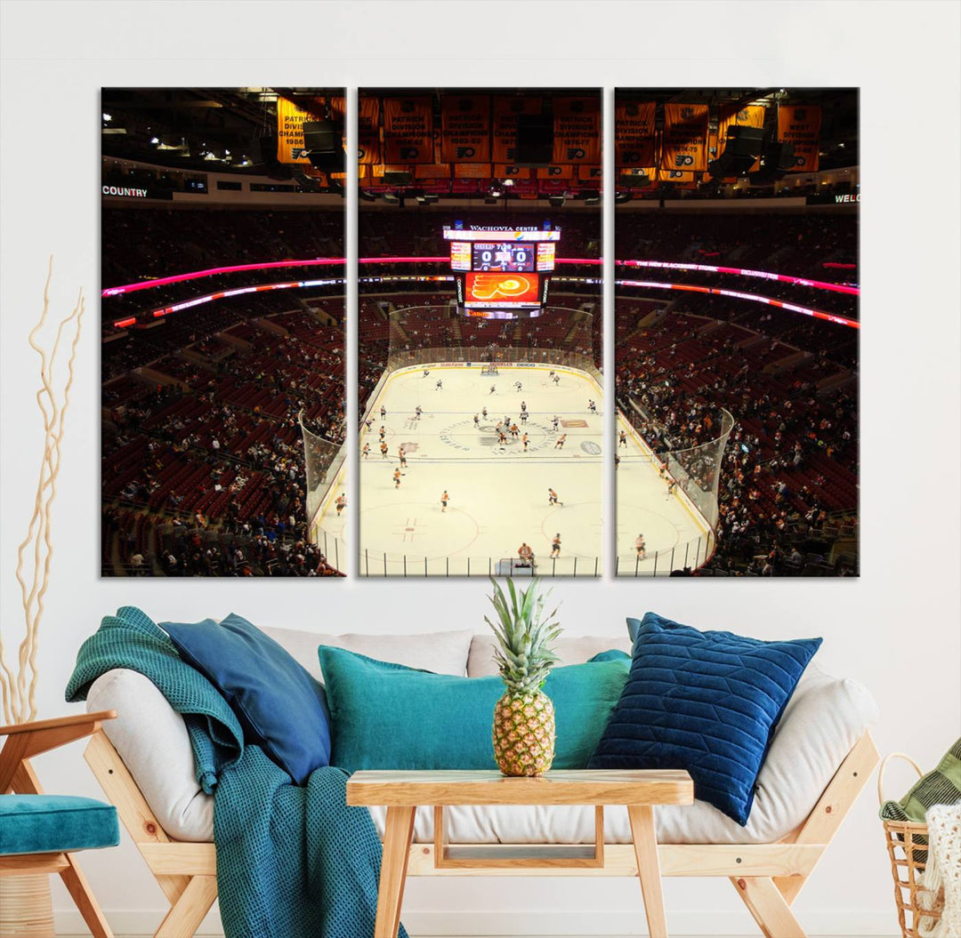 Wachovia Center Priort of Lyers Game Ice Hockey Stadium Wall Art Canvas Print