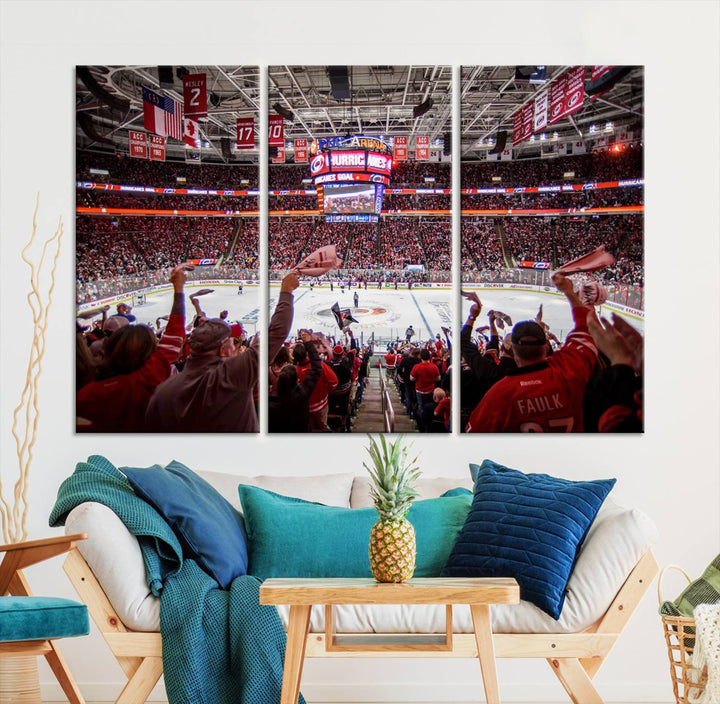 Carolina Hurricanes Ice Hockey Stadium Wall Art Canvas Print