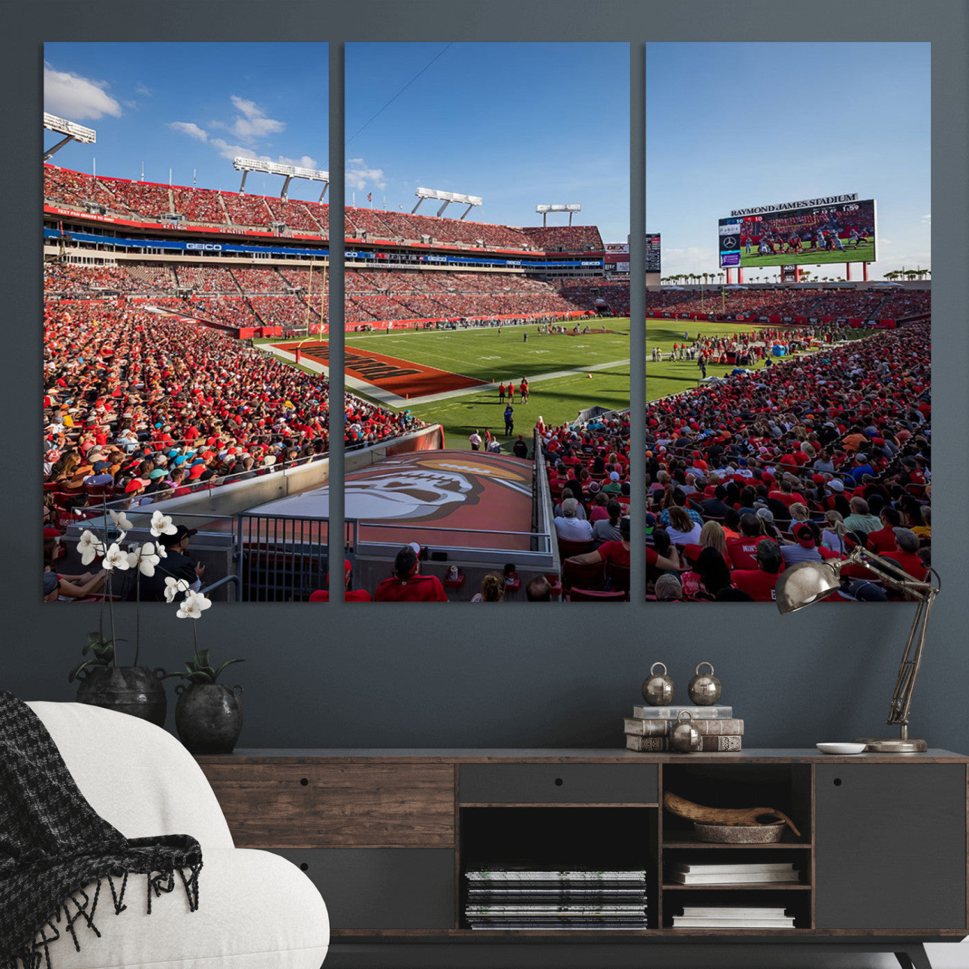 MGV-CV-48X32-3P - Florida Tampa Raymond James Stadium Wall Art Canvas Print - NFL Football Stadium Print