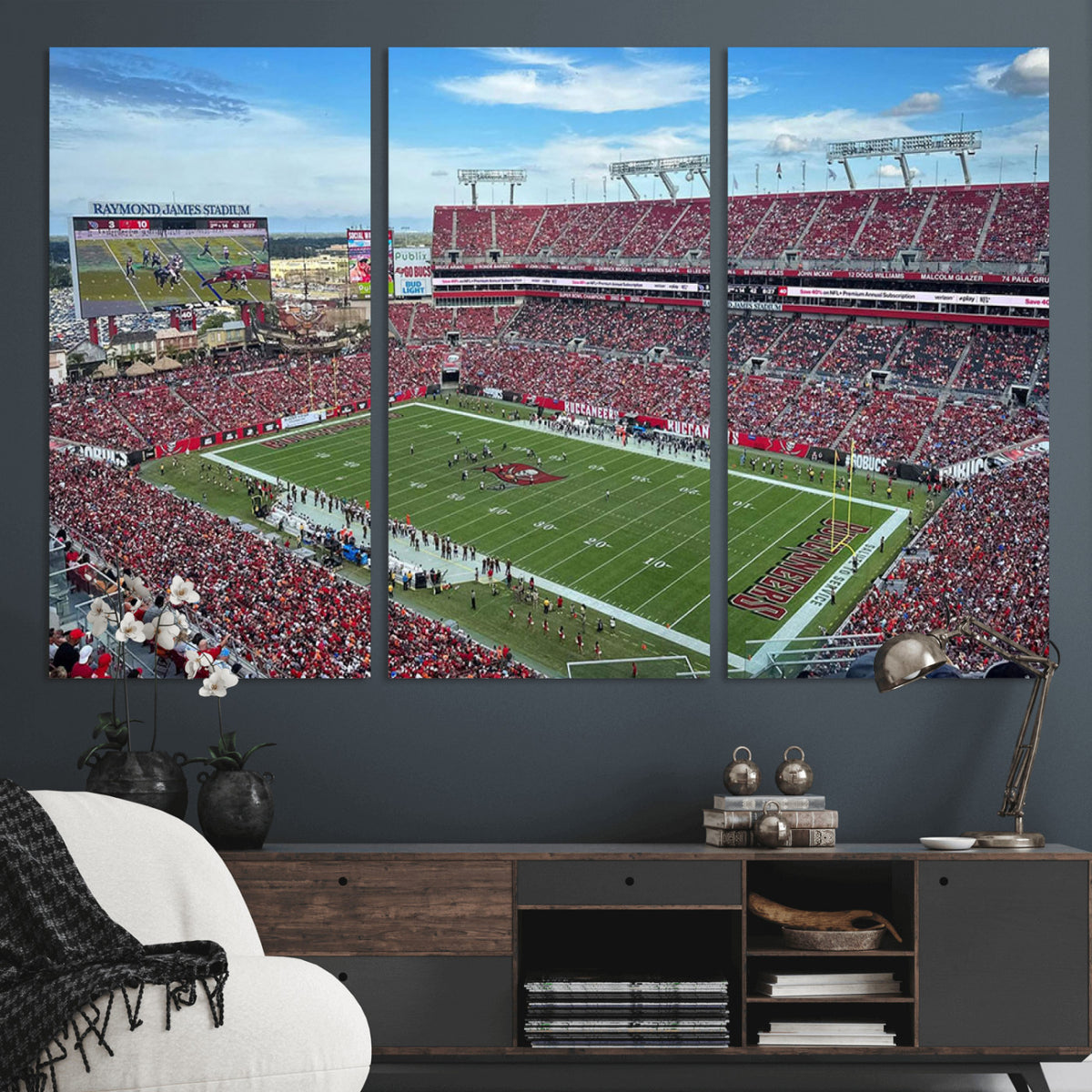 52828-MGV-CV-36X24 - Florida Tampa Raymond James Stadium Wall Art Canvas Print - NFL Football Stadium Print Canvas