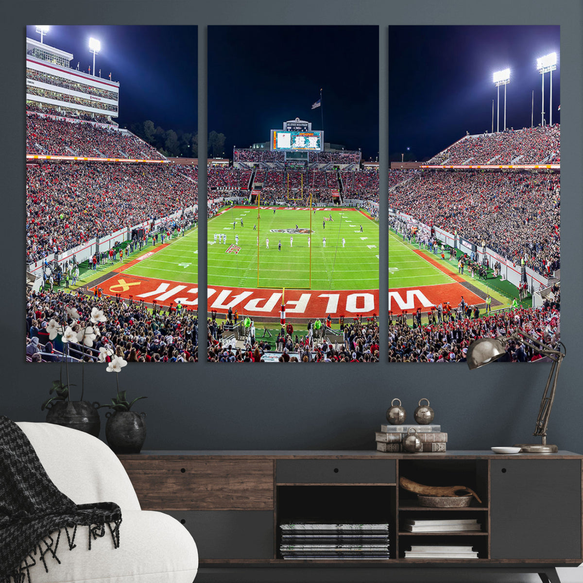 23086-MGV-CV-36X24 - NC State Wolfpack Canvas Print - Raleigh Carter-Finley Stadium Wall Art, Football Team Canvas Print