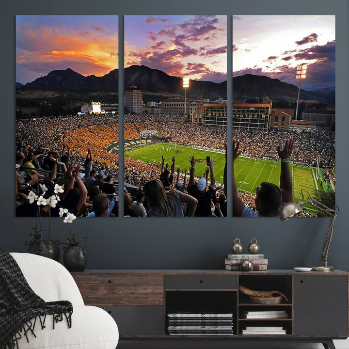 Colorado Buffaloes Football Team Print - Boulder Folsom Field Stadium Wall Art Canvas Print