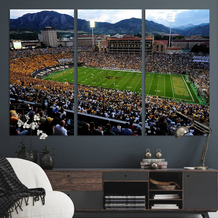 Colorado Buffaloes Football Team Print - Boulder Folsom Field Stadium Wall Art Canvas Print
