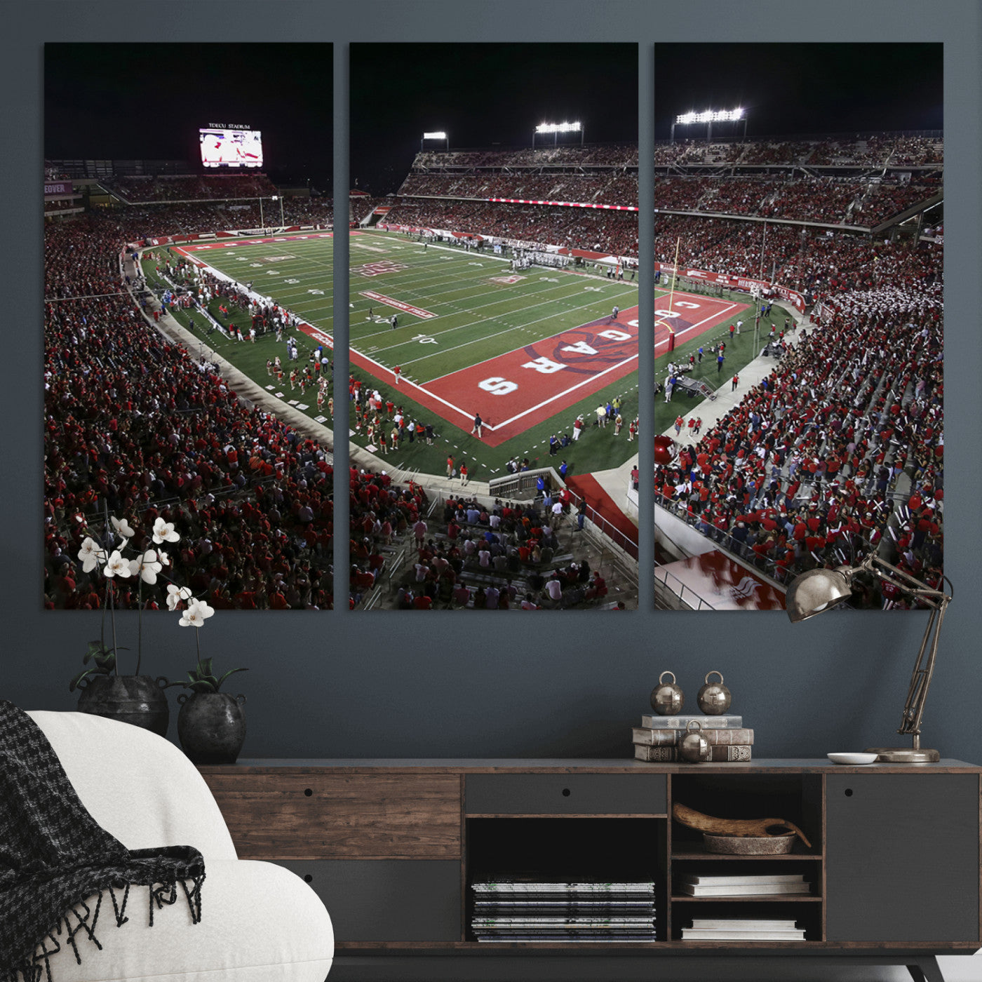 MGV-CV-48X32-3P - Houston Cougars Football Team Print - Houston TDECU Stadium Wall Art Canvas Print