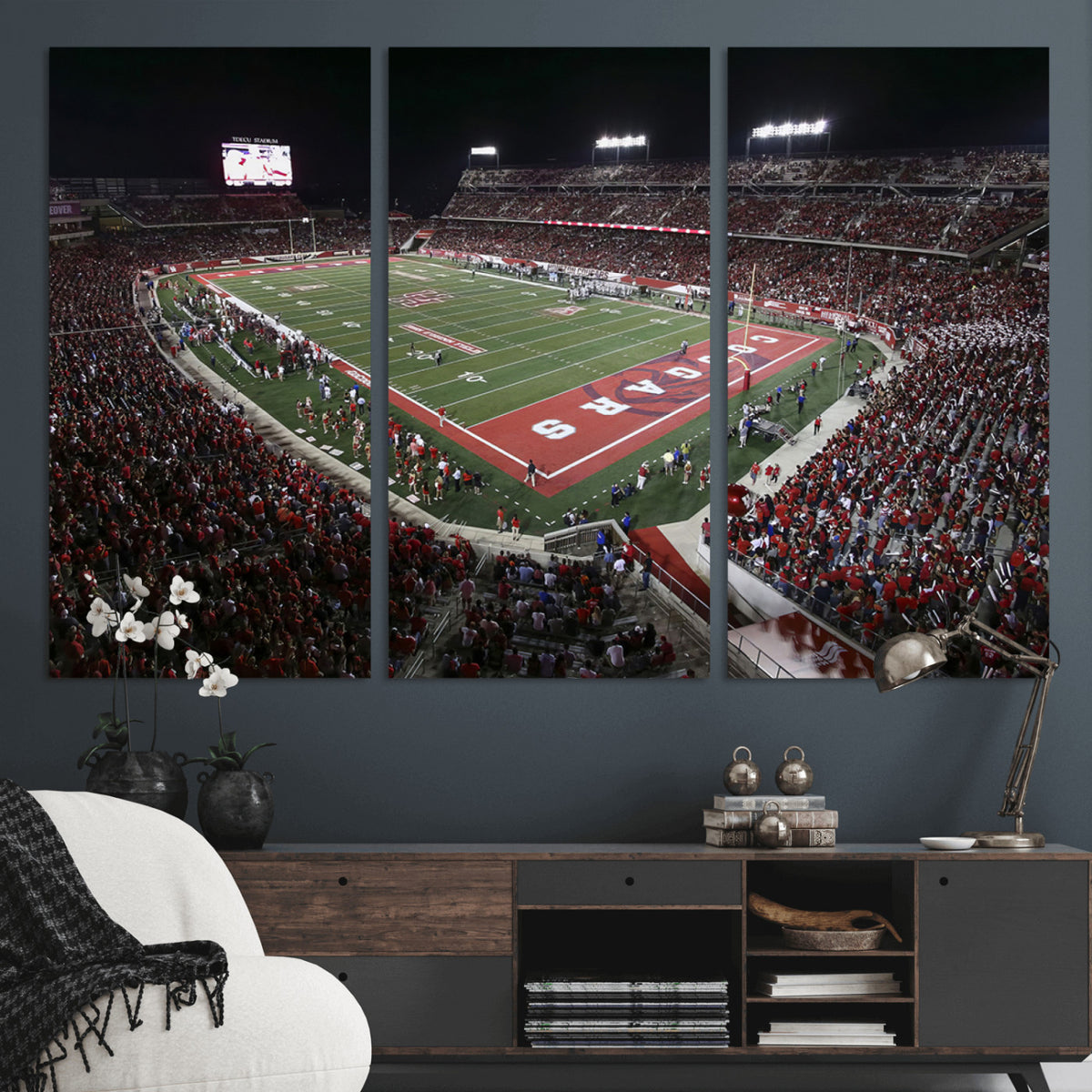 94207-MGV-CV-36X24 - Houston Cougars Football Team Print - Houston TDECU Stadium Wall Art Canvas Print