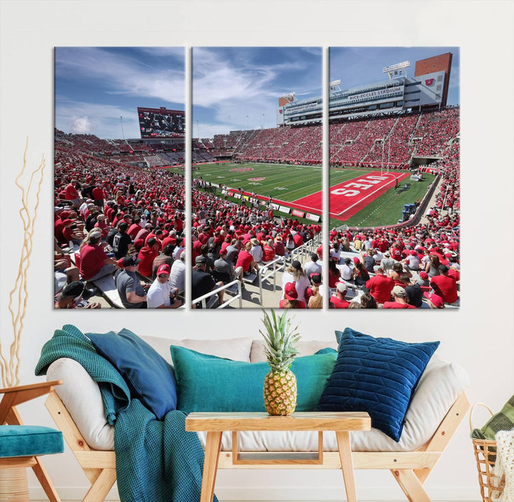 Utah Utes Football Team Print - Salt Lake City Rice-Eccles Stadium Wall Art Canvas Print