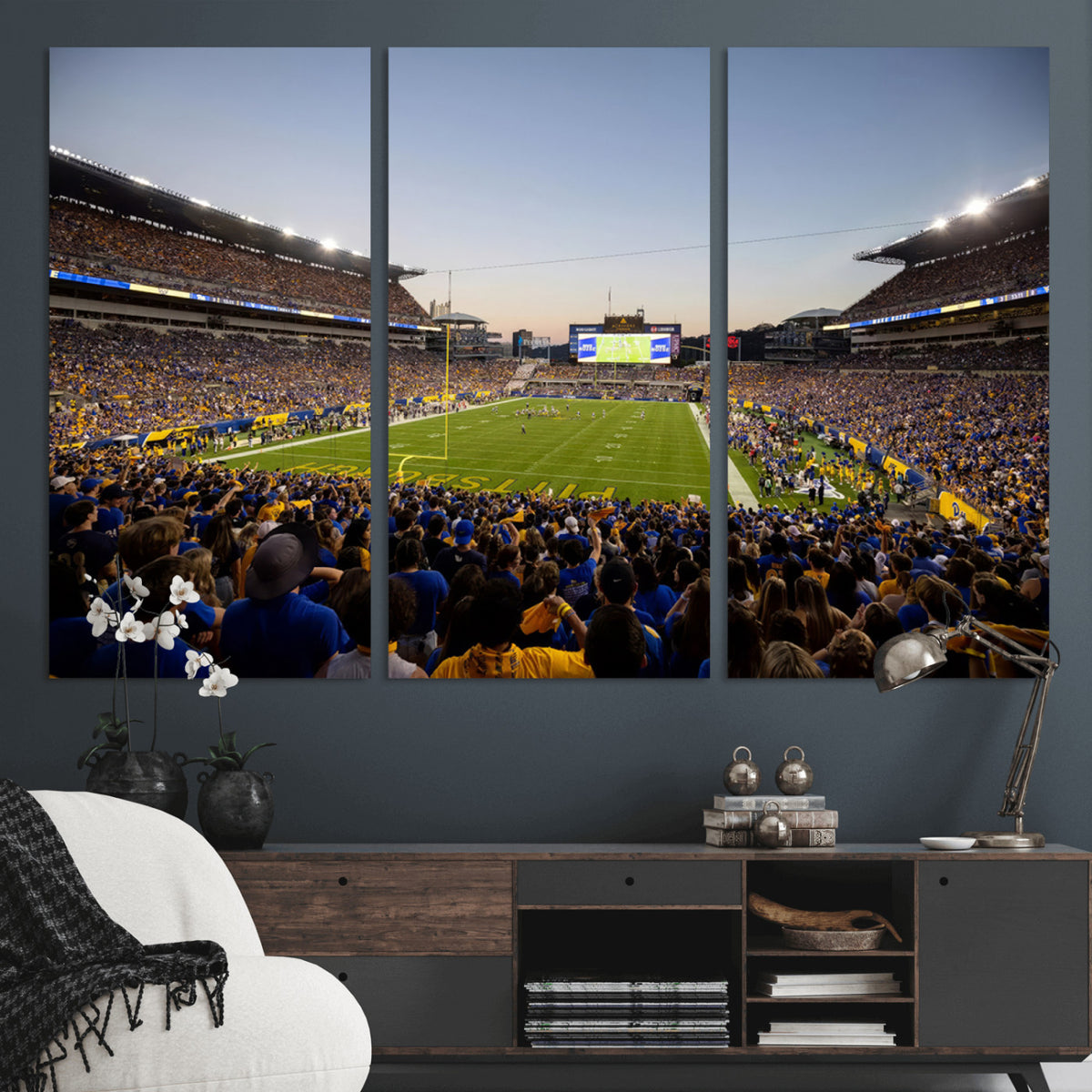 41853-MGV-CV-36X24 - Pittsburgh Panthers Football Team Print - Pittsburgh Acrisure Stadium Wall Art Canvas Print