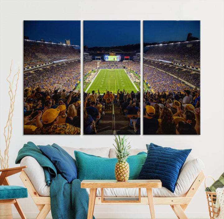 Pittsburgh Panthers Football Team Print - Pittsburgh Acrisure Stadium Wall Art Canvas Print