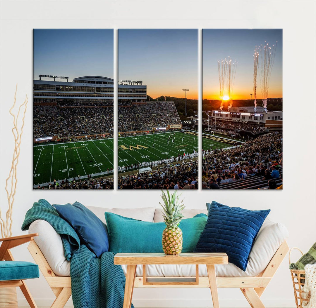 Demon Deacons Football Team Print - Winston-Salem Allegacy Federal Credit Union Stadium Wall Art Canvas Print