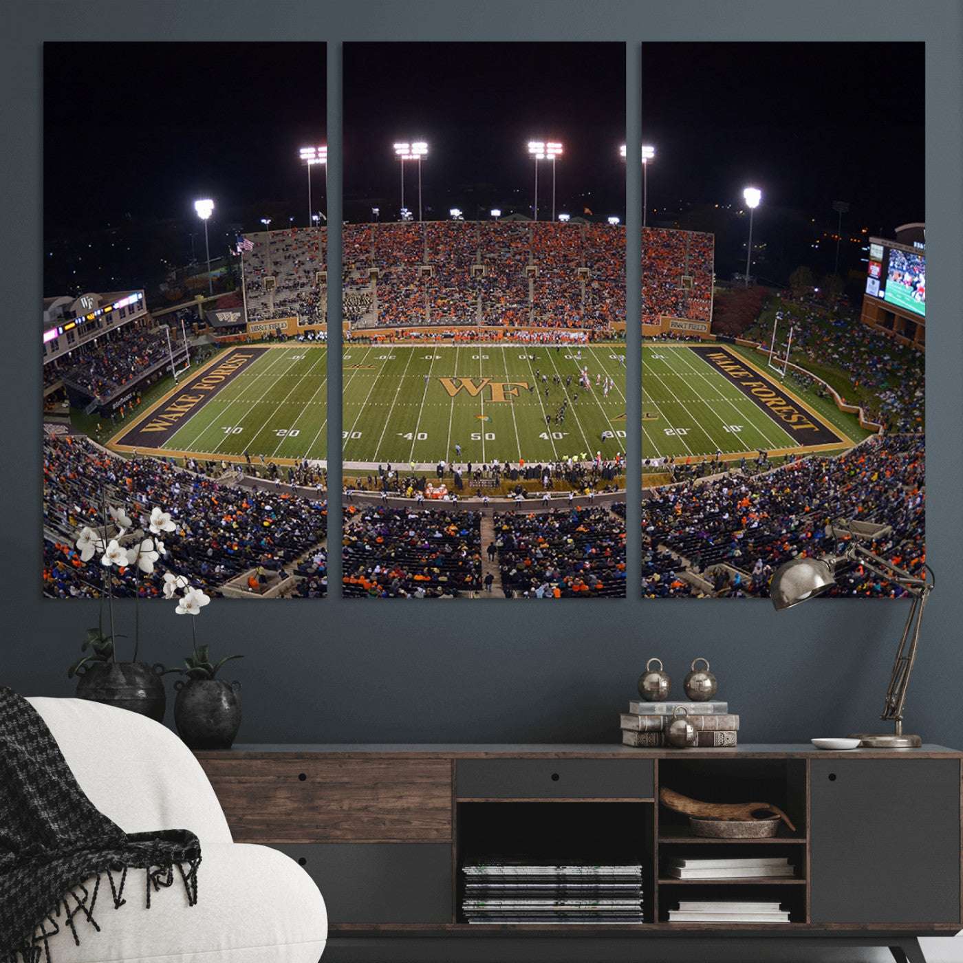 MGV-CV-48X32-3P - Demon Deacons Print Canvas, Football Team Print - Winston-Salem Allegacy Federal Credit Union