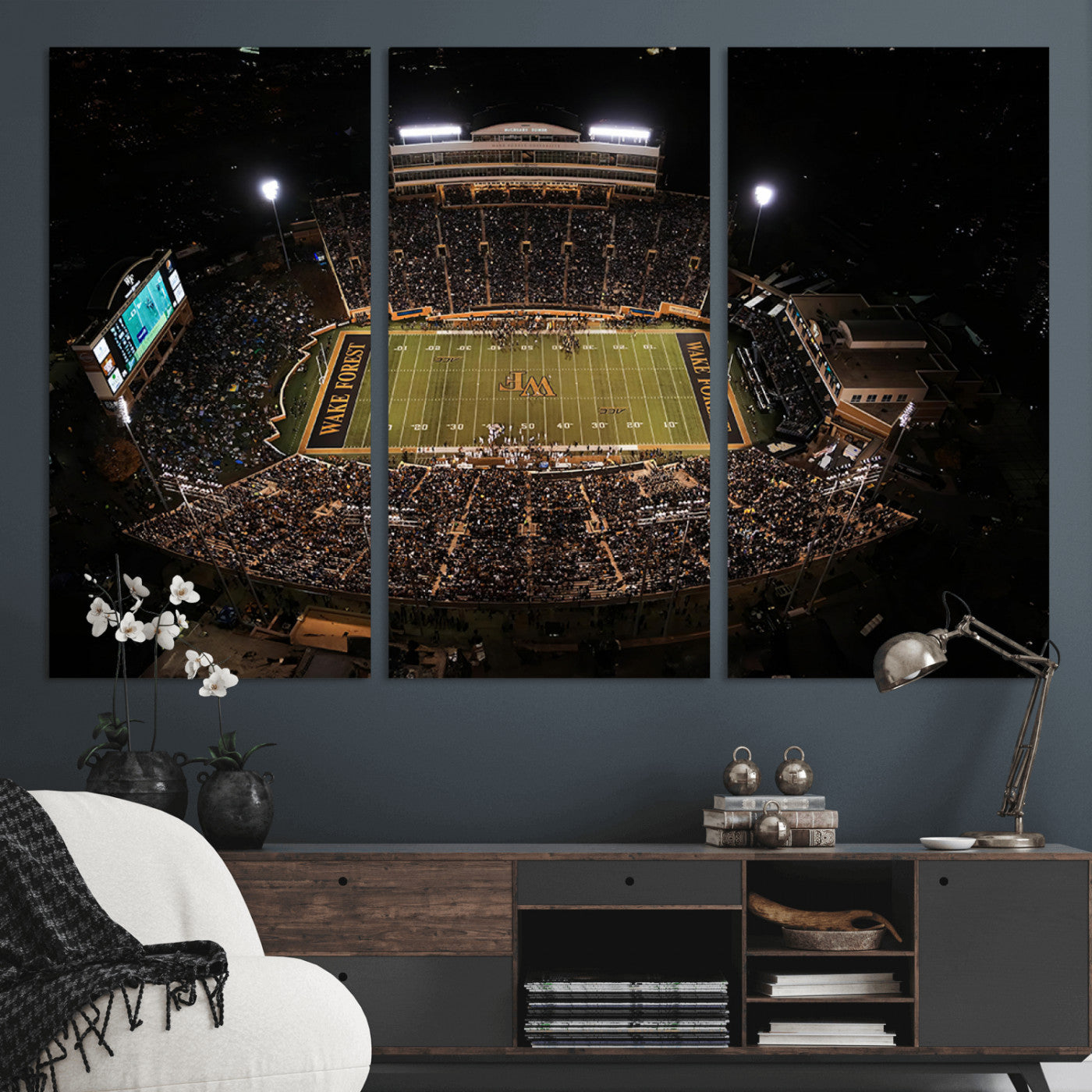 MGV-CV-48X32-3P - Wake Forest University Demon Deacons Canvas Printi, Football Team Print - Winston-Salem Allegacy