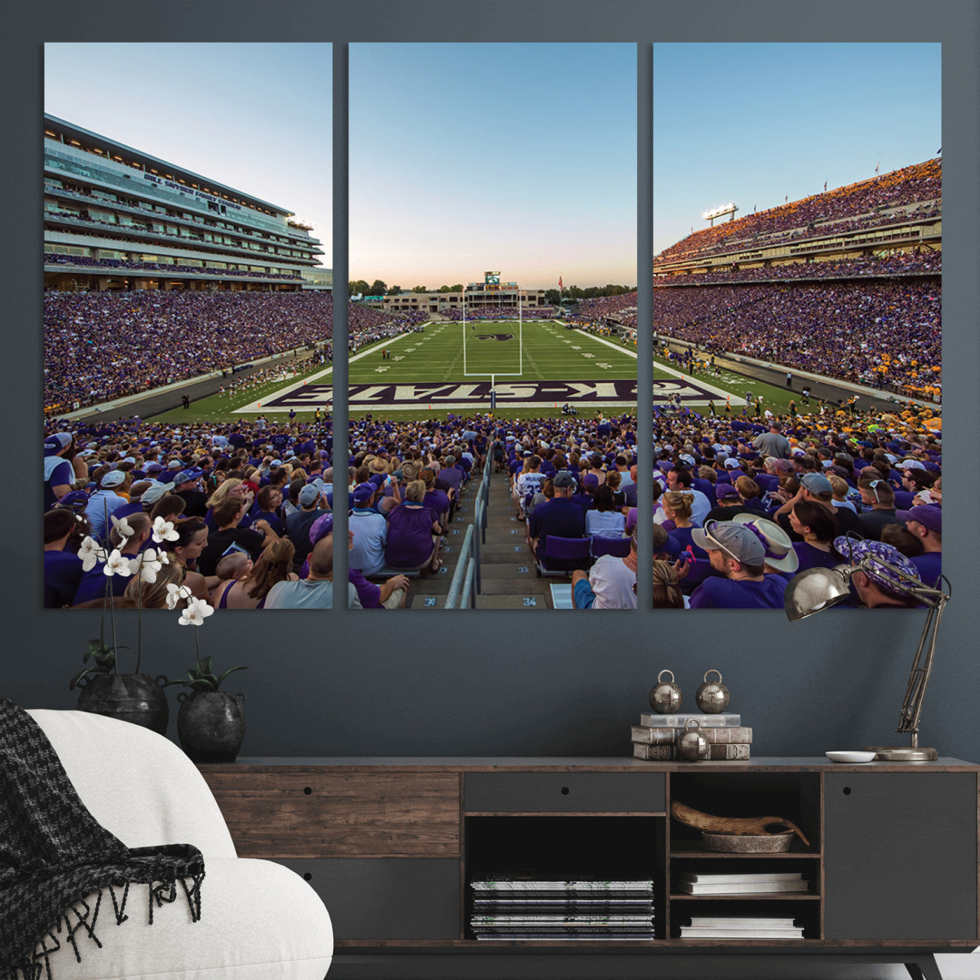 MGV-CV-48X32-3P - Kansas State University Wildcats Football Team Print - Manhattan Bill Snyder Family Football Stadium
