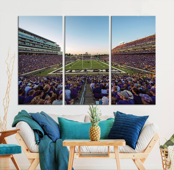 Kansas State University Wildcats Football Team Print - Manhattan Bill Snyder Family Football Stadium Wall Art Canvas Print