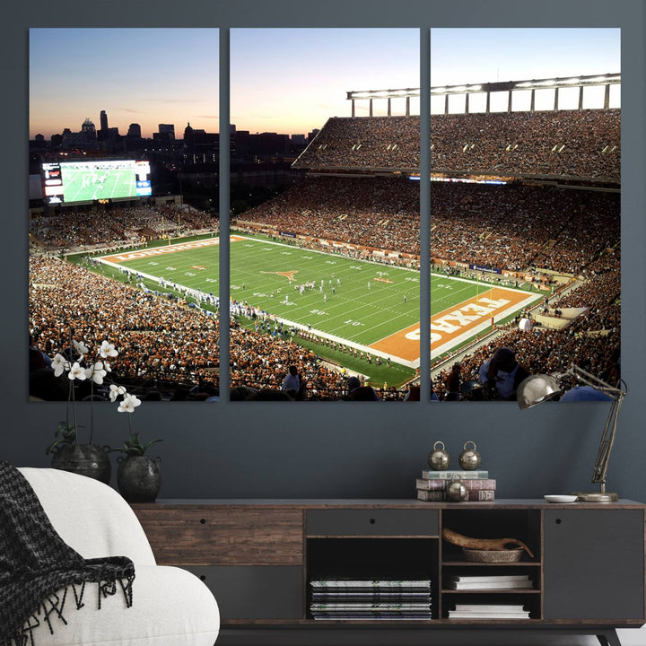 Darrell K Royal-Texas Memorial Stadium Canvas Wall Art - Texas Longhorns Football Match