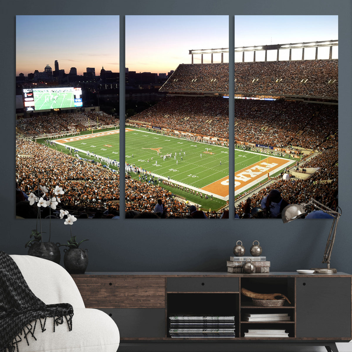 11455-MGV-CV-36X24 - Darrell K Royal-Texas Memorial Stadium Canvas Wall Art - Texas Longhorns Football Match