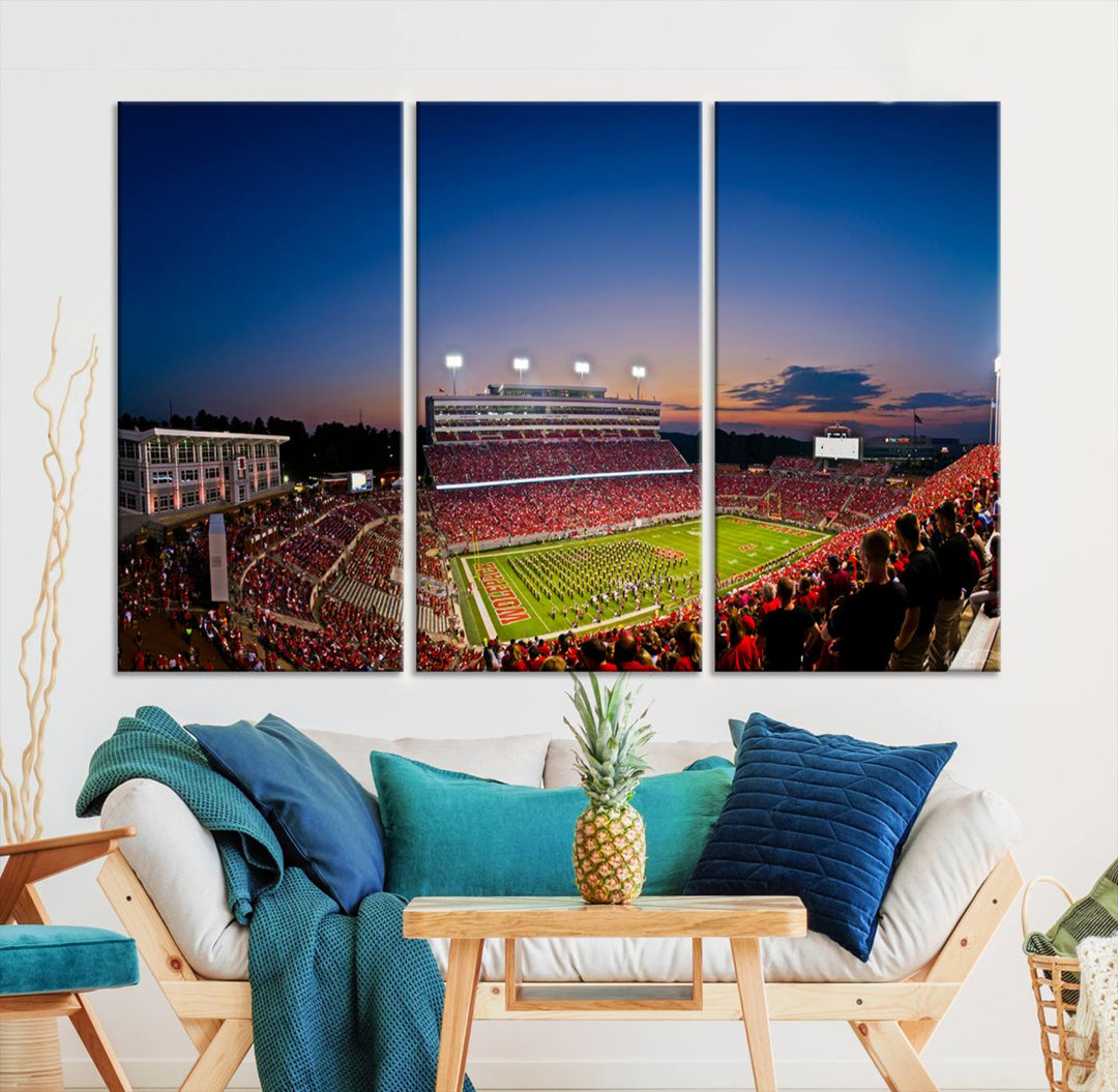 Wolfpack Football Team Print - Raleigh Carter-Finley Stadium Wall Art Canvas Print