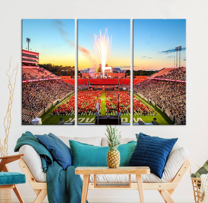 North Carolina State University Wolfpack Football Team Print - Raleigh Carter-Finley Stadium Wall Art Canvas Print