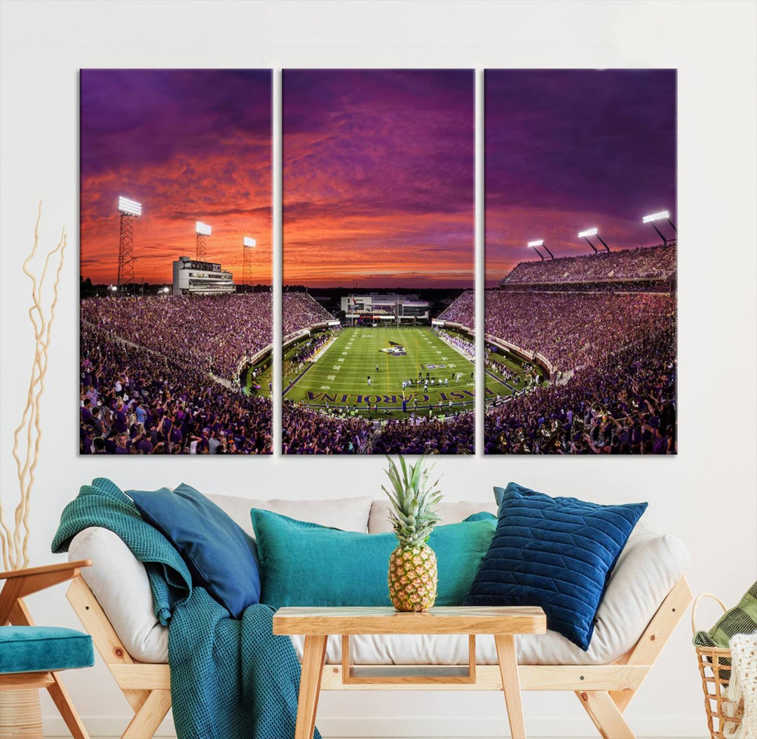 East Carolina University Pirates Football Team Print - Greenville Dowdy-Ficklen Stadium Wall Art Canvas Print