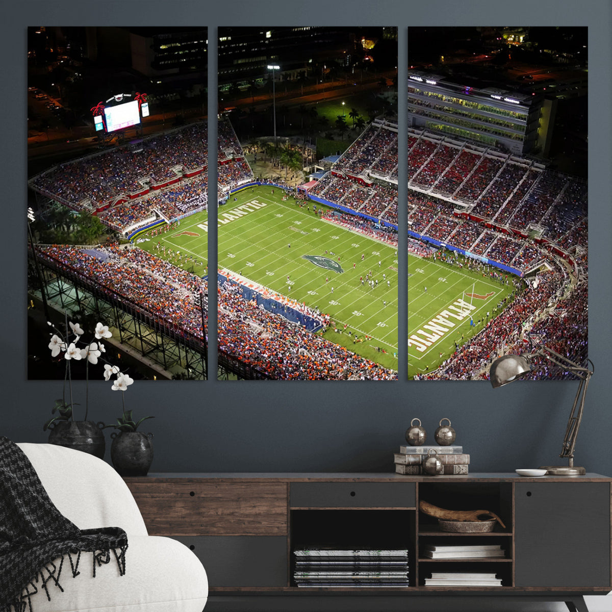 12682-MGV-CV-36X24 - Florida Atlantic University Owls Canvas Print, Football Team Print - Boca Raton FAU Stadium Wall Art