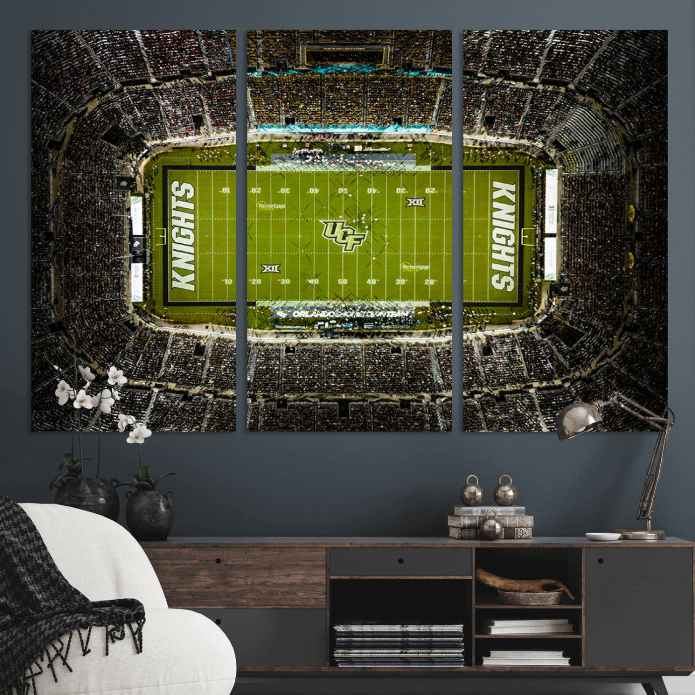 MGV-CV-48X32-3P - UCF Knights Football Team Print - Orlando FBC Mortgage Stadium Wall Art, UCF Knights Canvas Print