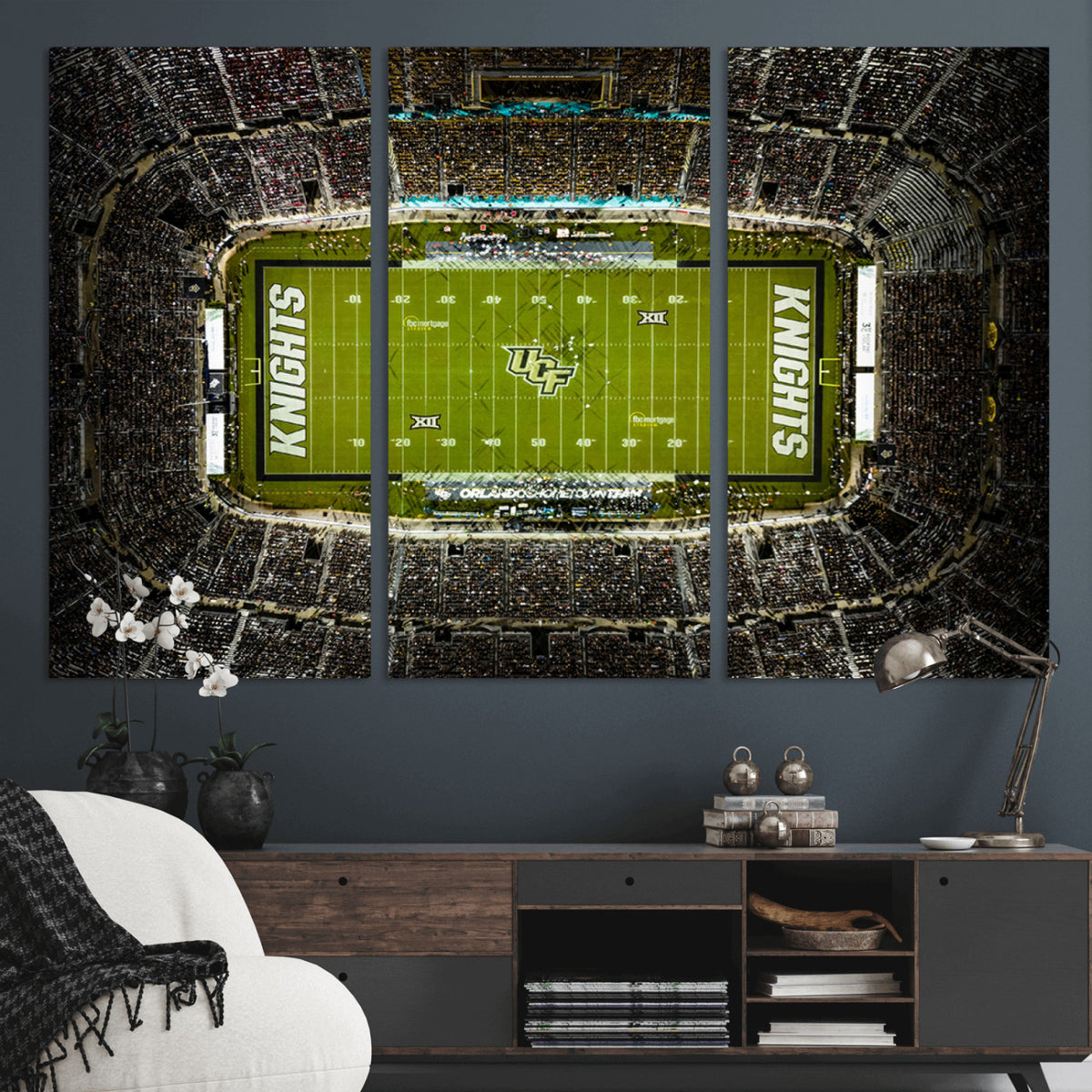 58050-MGV-CV-36X24 - UCF Knights Football Team Print - Orlando FBC Mortgage Stadium Wall Art, UCF Knights Canvas Print