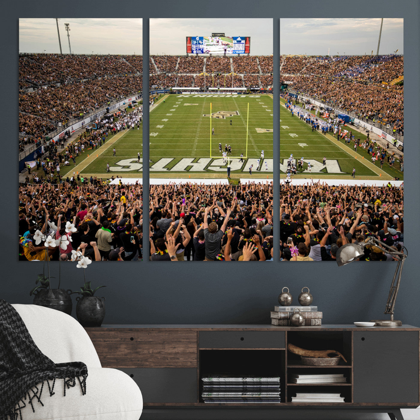 MGV-CV-48X32-3P - UCF Knights Football Team Print - Orlando FBC Mortgage Stadium Canvas Print