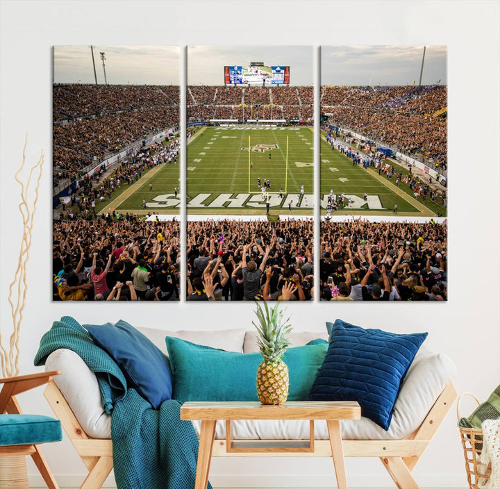 UCF Knights Football Team Print - Orlando FBC Mortgage Stadium Wall Art Canvas Print