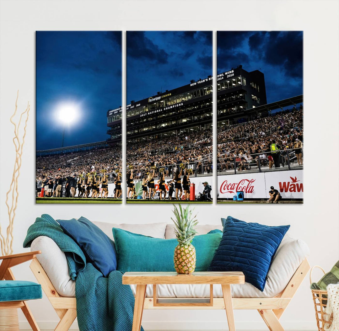 UCF Knights Football Team Print - Orlando FBC Mortgage Stadium Wall Art Canvas Print