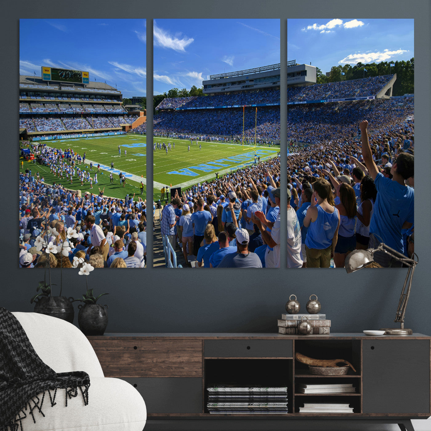MGV-CV-48X32-3P - University of North Carolina Tar Heels Team Canvas Print - Chapel Hill Kenan Memorial Stadium Wall