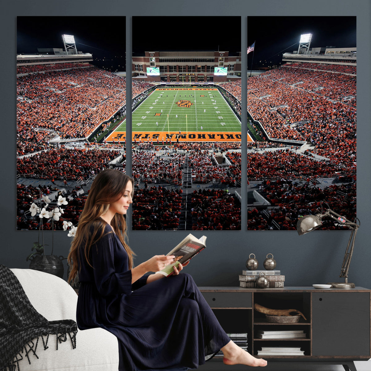 81675-MGV-CV-36X24 - Boone Pickens Stadium Wall Art Oklahoma State Cowboys Print