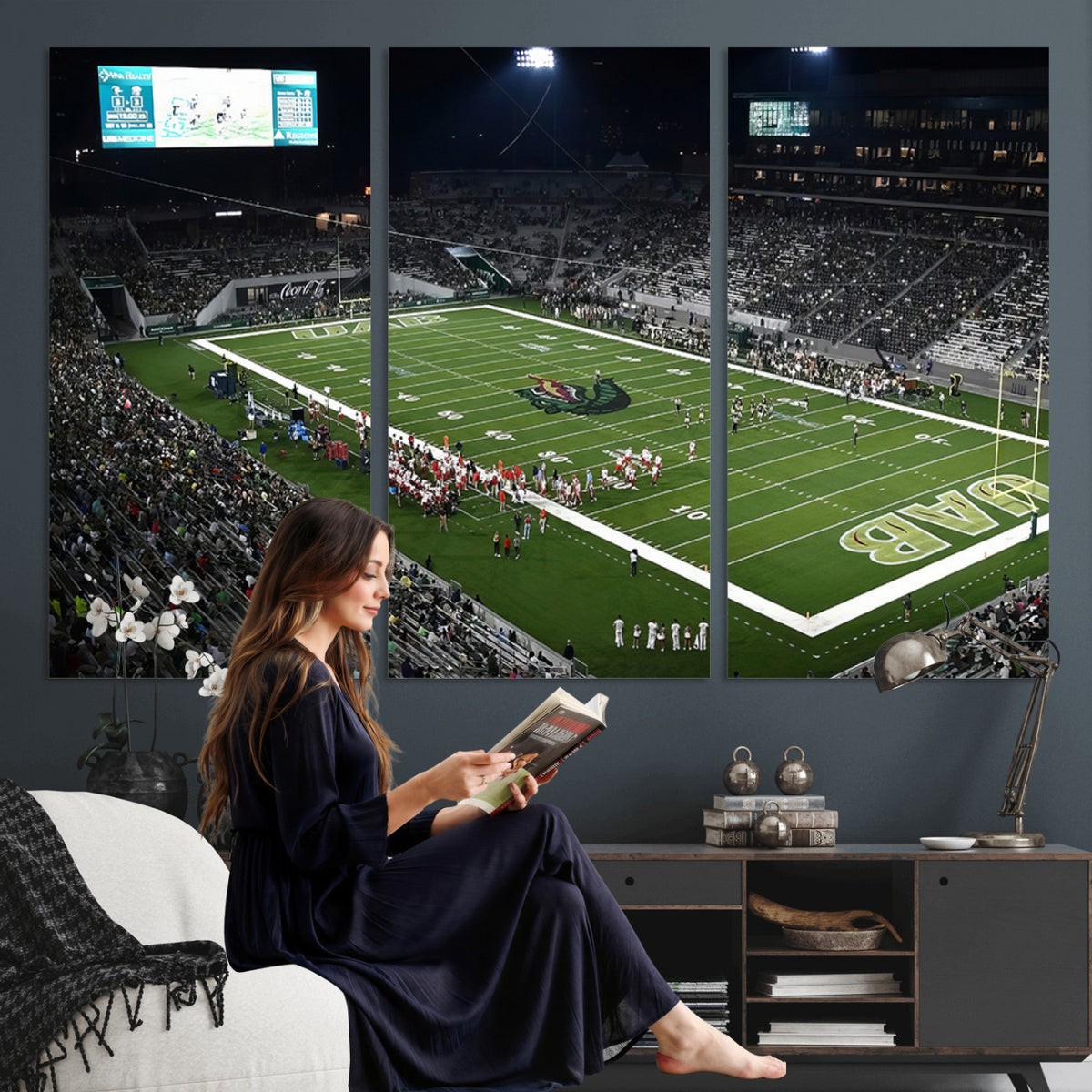 81740-MGV-CV-36X24 - UAB Blazers Football Team Print - Birmingham Protective Stadium Wall Art Canvas Print