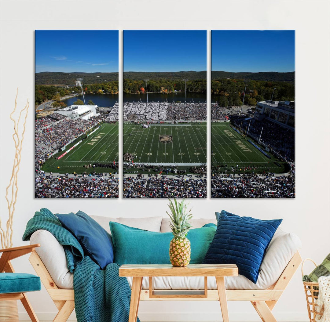 Army Black Knights Football Team Print - West Point Michie Stadium Wall Art Canvas Print