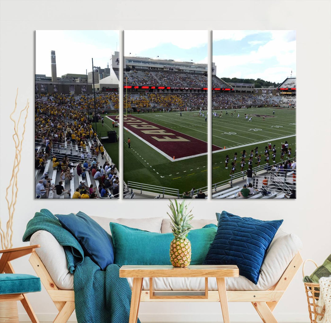 Boston College Eagles Football Team Print - Boston Alumni Stadium Wall Art Canvas Print