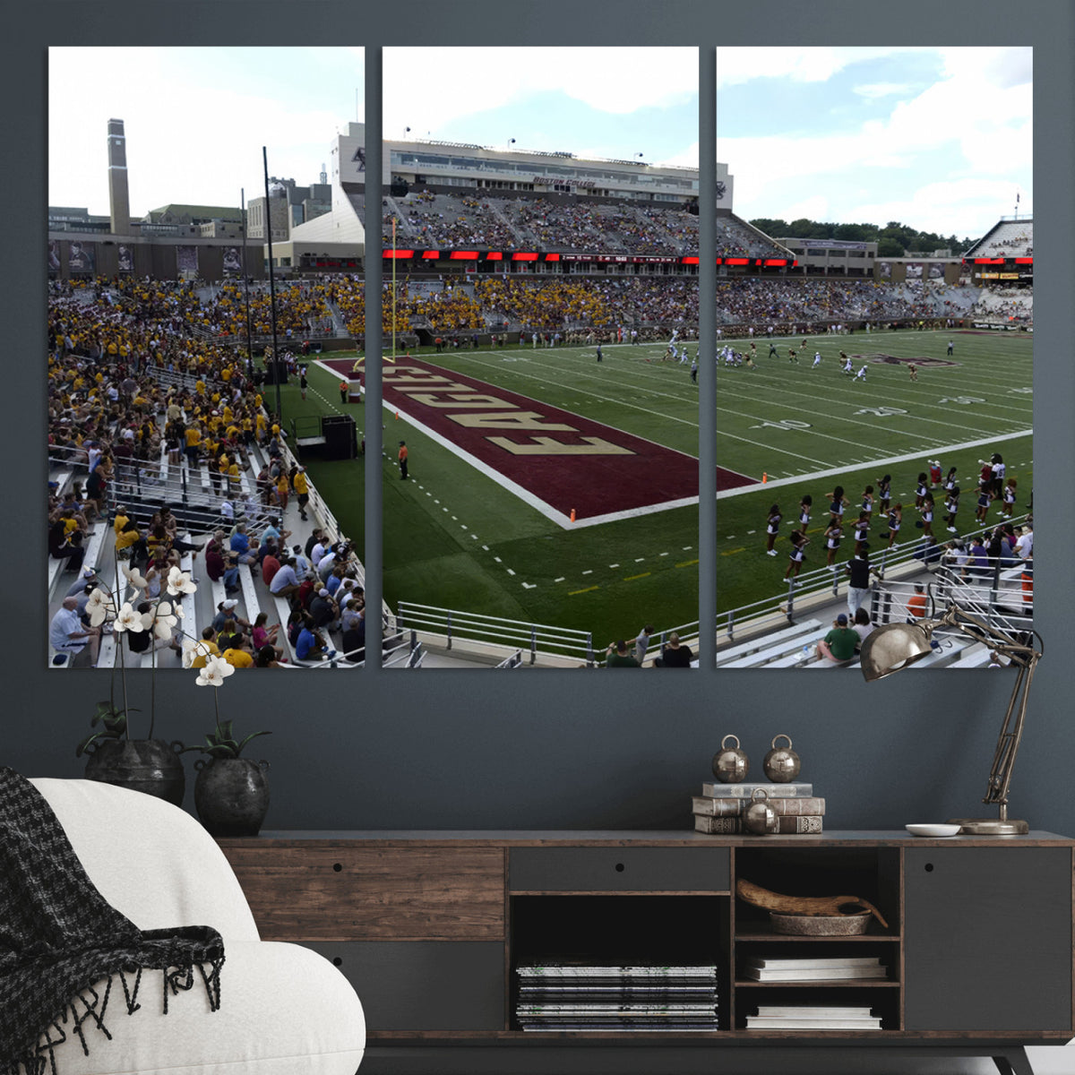 61503-MGV-CV-36X24 - Boston College Eagles Football Team Print - Boston Alumni Stadium Wall Art Canvas Print