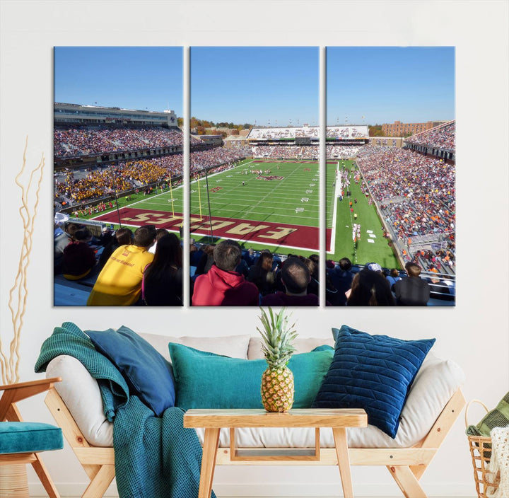 Boston College Eagles Football Team Print - Boston Alumni Stadium Wall Art Canvas Print