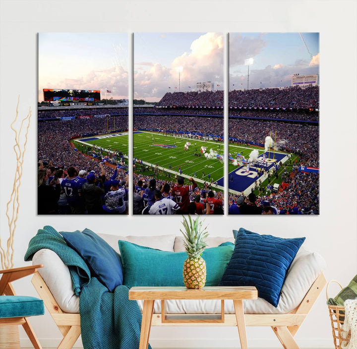 Buffalo Bills Football Team Print - Buffalo Highmark Stadium Wall Art Canvas Print