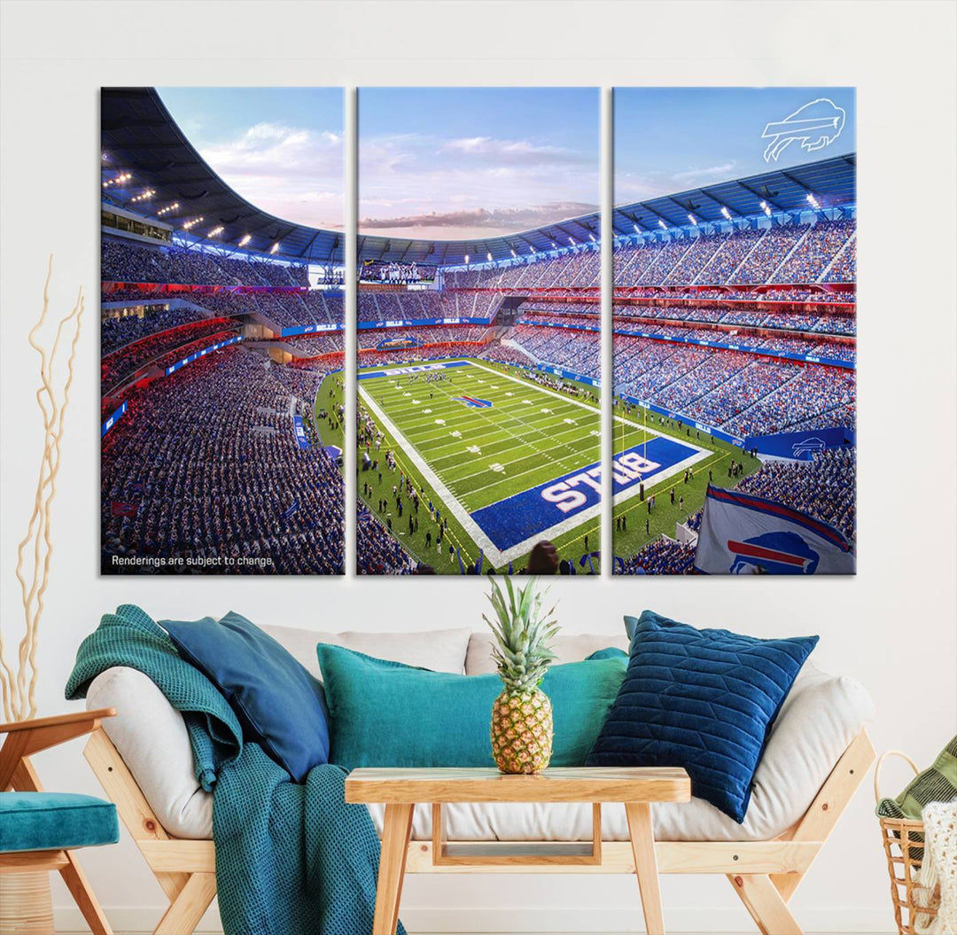 Buffalo Bills Football Team Print - Buffalo Highmark Stadium Wall Art Canvas Print