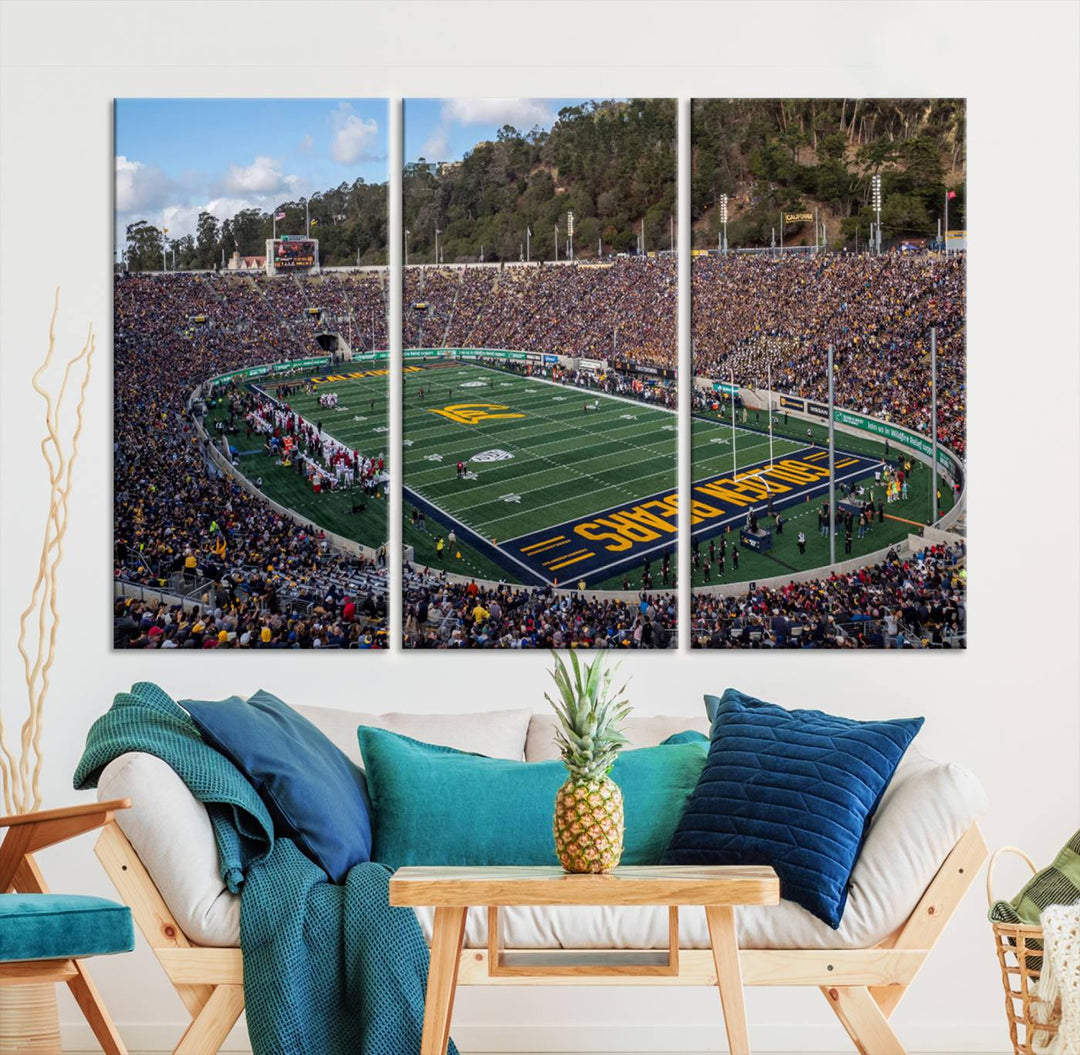 University of California Golden Bears Football Team Print - Berkeley California Memorial Stadium Wall Art Canvas Print