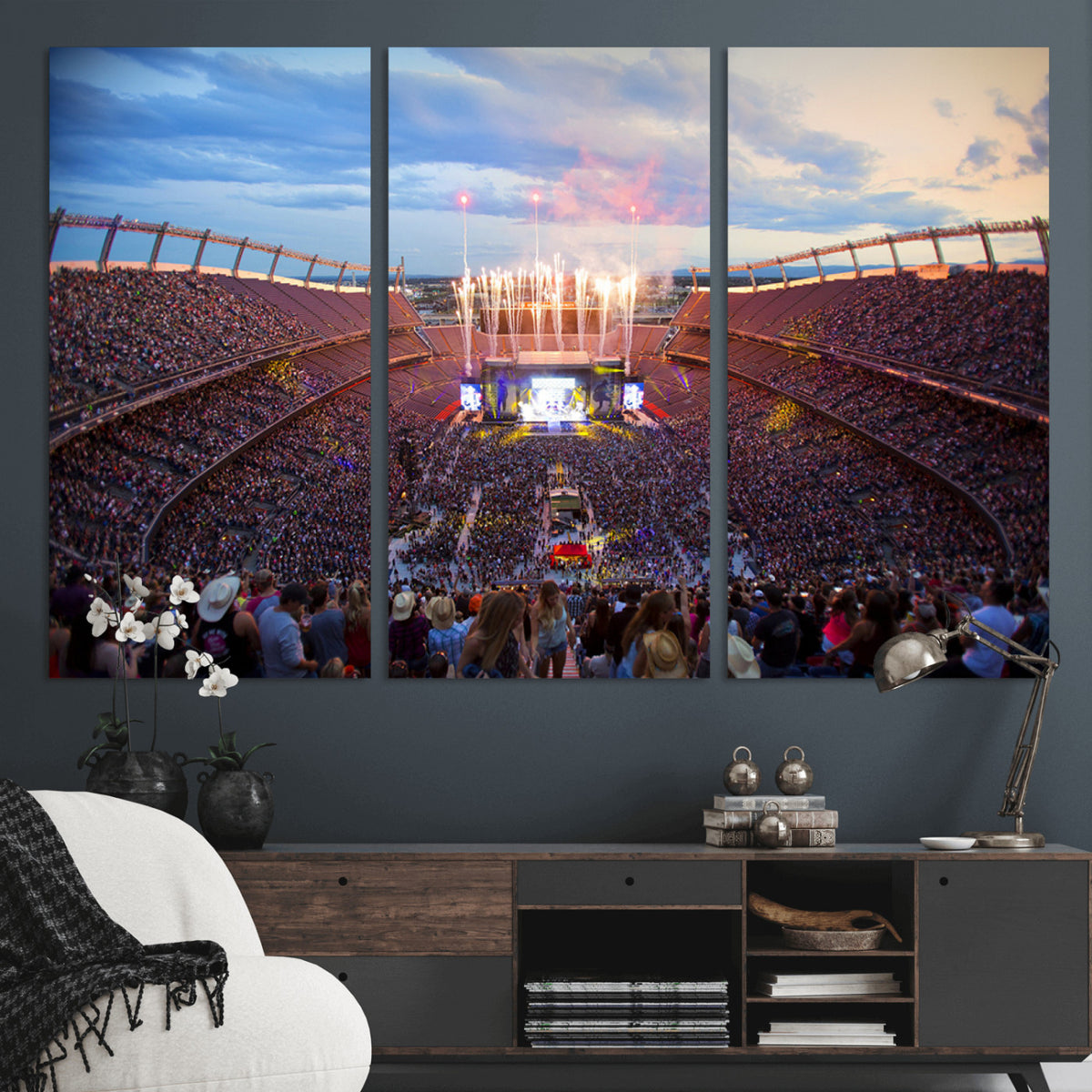 24689-MGV-CV-36X24 - Denver Broncos Football Team Print Canvas, Empower Field