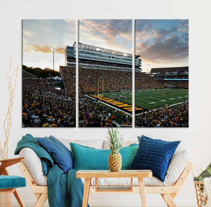 Iowa University Hawkeyes Football Team Print - Iowa City Kinnick Stadium Wall Art Canvas Print