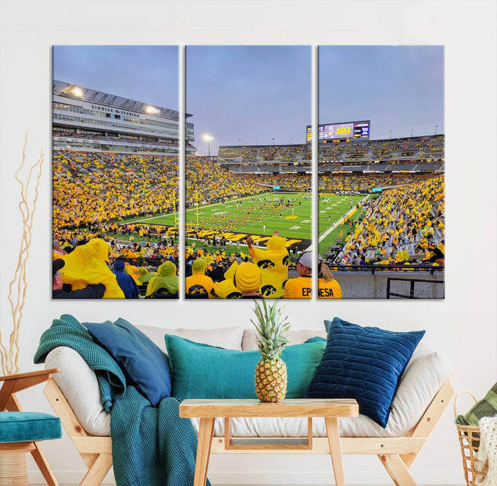 Iowa University Hawkeyes Football Team Print - Iowa City Kinnick Stadium Wall Art Canvas Print