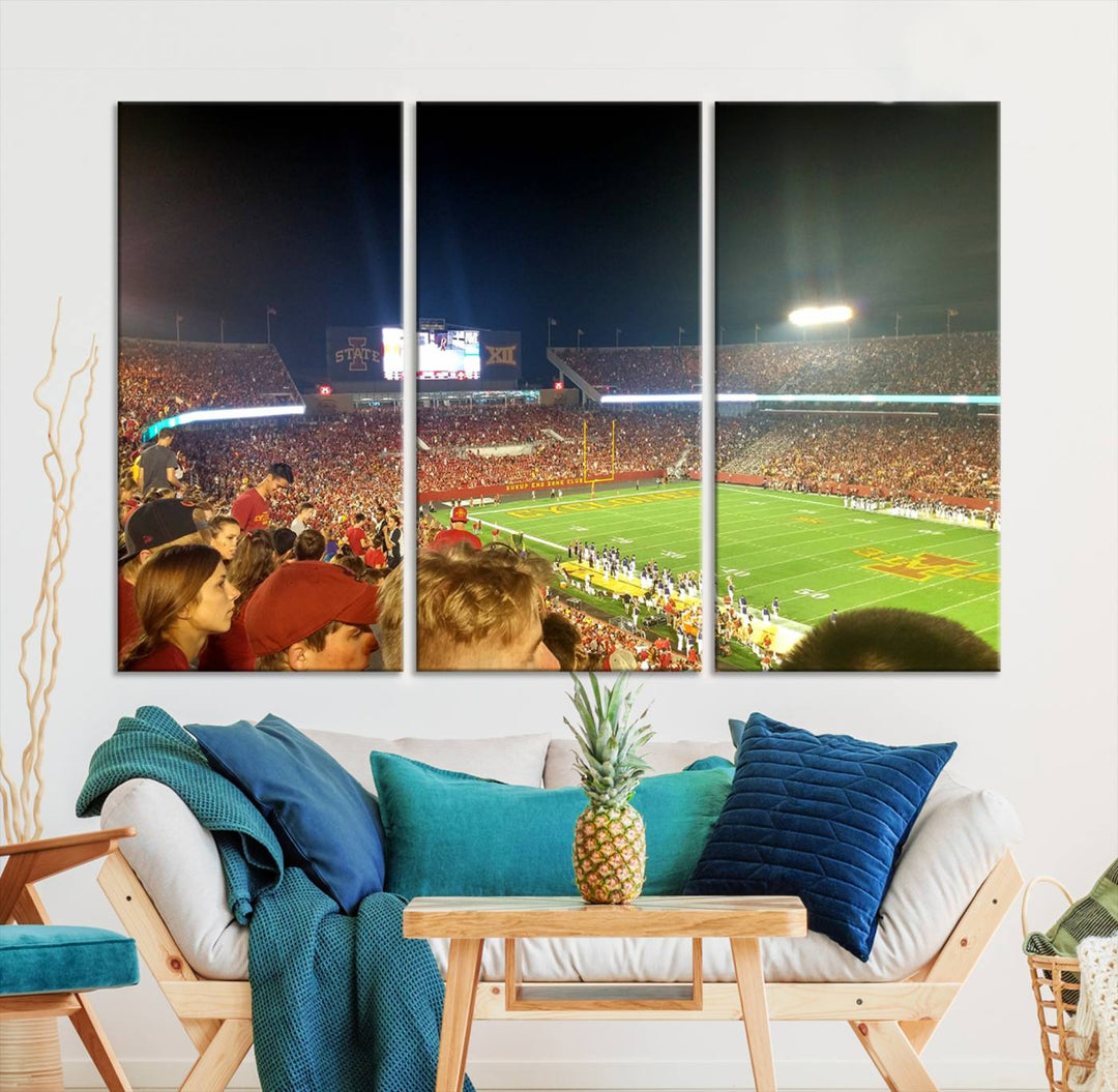 Iowa State University Cyclones Football Team Print - Jack Trice Stadium Ames Wall Art Canvas Print