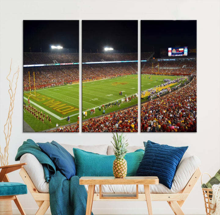 Iowa State University Cyclones Football Team Print - Ames Jack Trice Stadium Wall Art Canvas Print