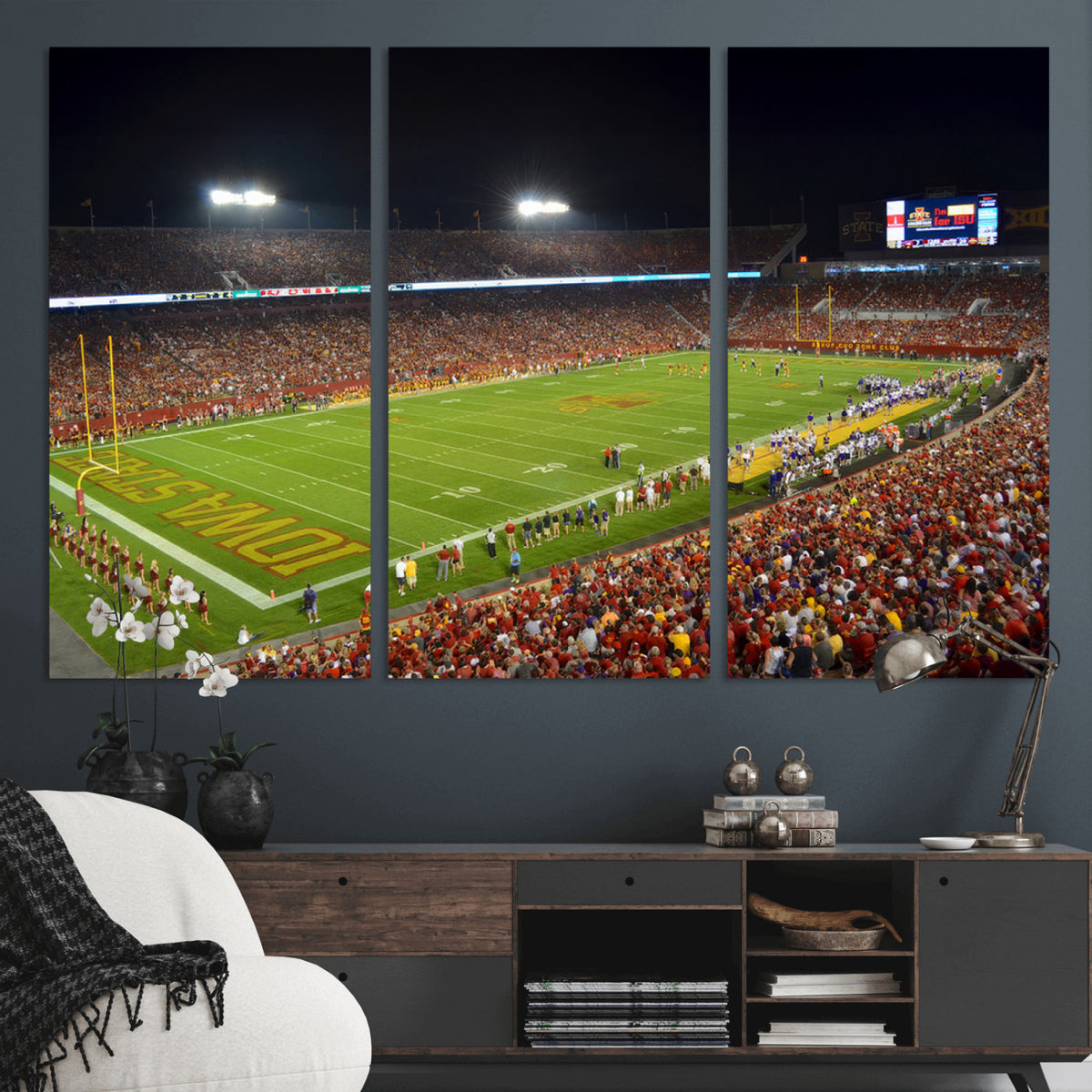 27211-MGV-CV-36X24 - Iowa State University Cyclones Football Team Print, Ames, Extra Large Game Room Wall Decor