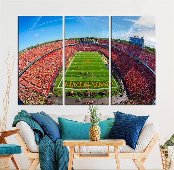 Iowa State University Cyclones Football Team Print - Ames Jack Trice Stadium Wall Art Canvas Print